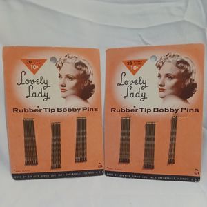 35 STA RITE Bobbie Bobby Pins Original Card Ginnie Lou Rubber Tip Vintage 1940s
